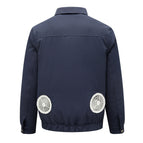 One long-sleeved navy blue single-layer coat (without any accessories) / S