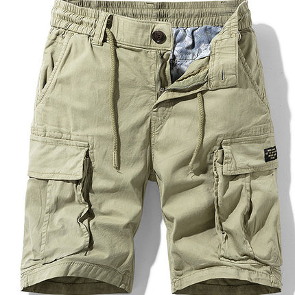 Cargo Shorts Men Summer Outdoor Army Green Loose Casual Sports Knee-Length Pants Outdoor Cotton Multi-Pocket Versatile Men