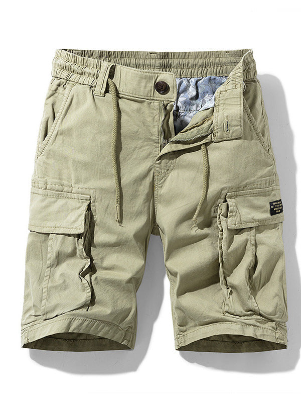 Cargo Shorts Men Summer Outdoor Army Green Loose Casual Sports Knee-Length Pants Outdoor Cotton Multi-Pocket Versatile Men