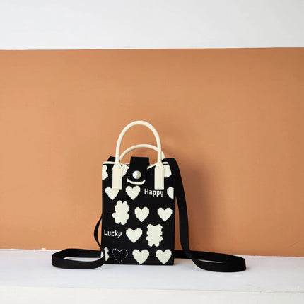 2025 New Mobile Phone Bag Woven Crossbody Bag with a High-End Feel, Popular on Amazon, Suitable for Commuting and Casual Use, Small Square Bag, Portable