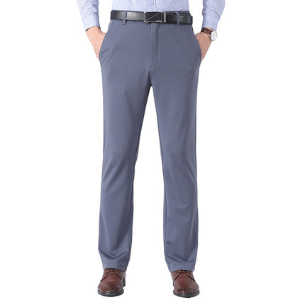 Cross-border Foreign Trade Business Men's Casual Pants Summer Thin Ice Silk Men's Pants Stretch Non-ironing Straight Pants Men's Pants
