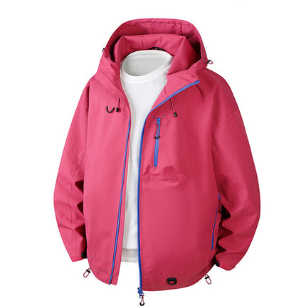 Soft Shell Jacket for Men and Women, New Three-In-One Detachable Single-Impact Hooded Jacket, Outdoor Windproof and Waterproof Mountaineering Jacket