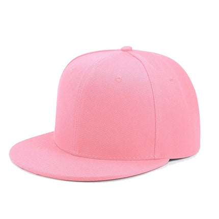 Cross-Border Color-Blocked American-Style Six-Panel Flat-Brim Hip-Hop Hat for Men and Women, Solid Color Plain Flat-Brim Hip-Hop Baseball Cap, Unisex
