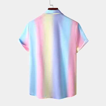 2022 New Men's Shirt AliExpress Amazon Hot Beach Shirt Hawaii Casual Gradient Shirt