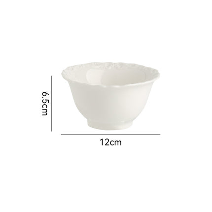 French ins style cream ceramic Western plate lace vintage dessert plate cream cake plate swing plate wholesale