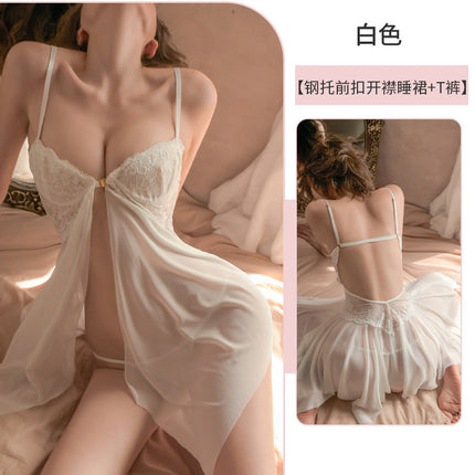 Sexy Lingerie, Sexy Pajamas, Teasing and Flirting on the Bed, Pure Lusty Temptation Uniform, Small Breasts Showing, Qqny