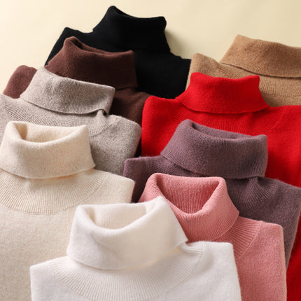 Woolen sweater women's 100 pure wool knitted bottoming shirt autumn and winter New turtleneck cashmere inner pullover sweater