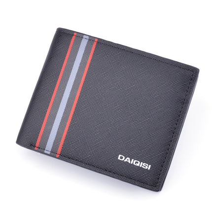 New Wallet Men's Short Fashionable Thin Wallet Multi Card Saffiano Wallet Zipper Horizontal Business Soft Wallet