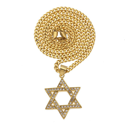 European and American Hip-Hop Stainless Steel Pendant Necklace Punk Rock Style Real Gold Electroplating Simple Versatile Pendant Necklace Wholesale