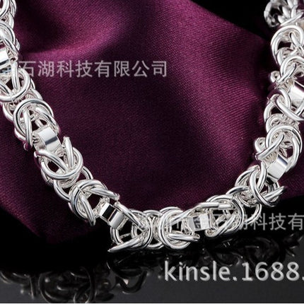 Jinshihu Cross-Border Hot-Selling European and American Fashion Personality Jewelry Copper Silver-Plated Exquisite Dragon Head Shrimp Clasp Bracelet for Men