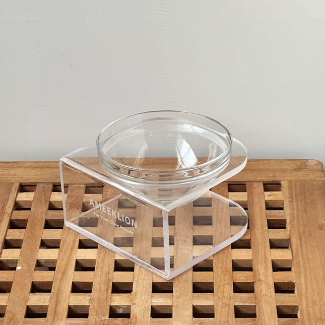 Glass Cat Bowl High Foot Neck Protection Internet Popular Cat Food Bowl Water Bowl Anti-overturning Cat Rice Bowl Easy to Clean Dog Bowl Dog Food Bowl