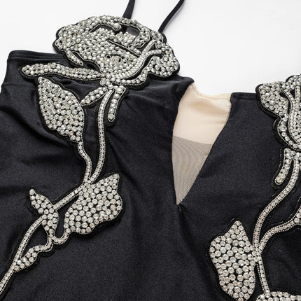 2024 Amazon AliExpress one-piece swimsuit rhinestone rose hot spring holiday royal sister wind swimsuit female 2531