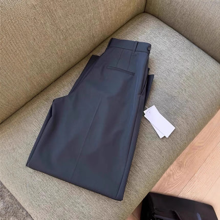 Close your eyes into no D recommend! Guest Italian ~ Worsted Casual Small Wide Leg Pants Women's Straight High Waist Slimming