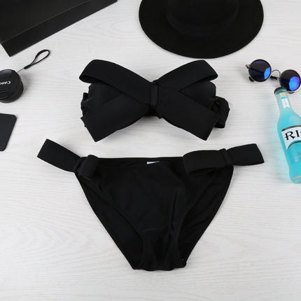 Fashion New Three-Dimensional Bow High-End Bikini Three-Piece Sexy Swimsuit Split Swimsuit Swimsuit for Women