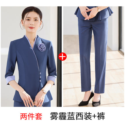 Professional Suit suit Female Spring and Autumn Senior Beauty Salon Beautician Work Clothes Medical Beauty Front Desk Reception Suit Jacket