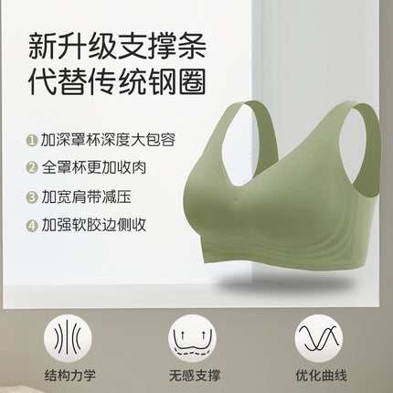 Plus Size Plus Fat mm 100kg Plus Size Seamless Comfortable Intimates Summer Thin Big Breasts Show Small Push-up Bra