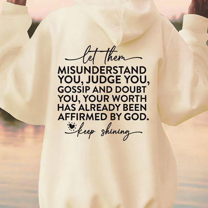 Women's Casual Letter Love Double-Sided Printed Hoodie