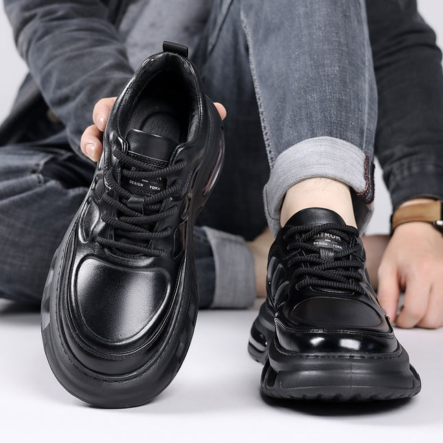 2026 New Men's Casual Shoes with Thick Soles, Height-Increasing Sports Shoes, Trendy Versatile Air-Cushioned Sneakers for Men with a High-End Feel