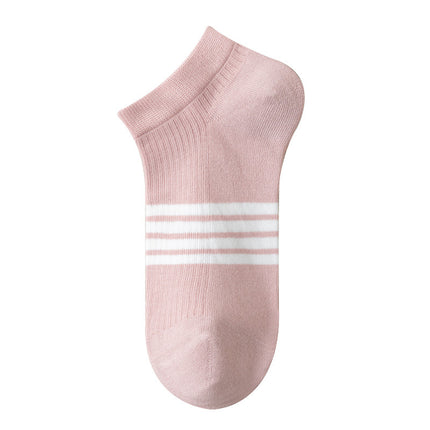 Women's socks wholesale spring and summer simple antibacterial socks deodorant sweat-absorbent boat Socks ins trendy striped short tube women's socks summer