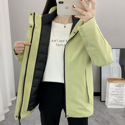 Winter Outdoor Three-In-One Jacket Women's 2025 New down Liner Outdoor Mountaineering Windproof and Waterproof Jacket