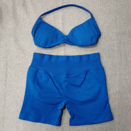 suit DF Amazon Explosions Shorts Small Bra High Elastic Superfine Extinction Nylon Hanging Neck Beauty Back Sports Vest