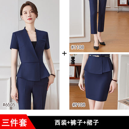 Jindian work clothes suit summer gray temperament professional suit jewelry shop work hotel front desk work clothes for women