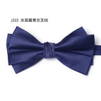 J522 glossy navy blue cross knot