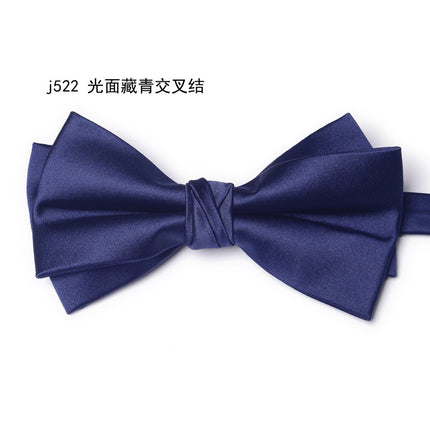 bridegroom groomsman bow tie red leather velvet studded men's wedding dress accessories host banquet bow blue british