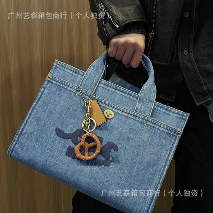 New Cargo Denim Tote Bag Cute Mini Handbag Simple Fashion Large Capacity Shoulder Crossbody Bag for Women