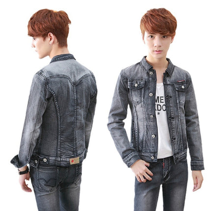 Spring and Summer Casual Denim Suit Men's Korean-style Slim-fit Retro Popular Youth Jacket Trendy Full-set Student Jacket