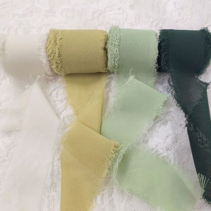 Ins Hand-Torn Raw Edge Ribbon Bouquet Satin Ribbon Ribbon Dried Rose Wedding Flowers Tied Chiffon Lace
