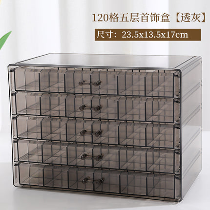 Transparent Jewelry Storage Box Multi-Layer Large-Capacity Ring Earrings Necklace Bracelet Household Internet Celebrity Drawer-Type Jewelry Box