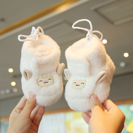 Baby Shoes Autumn and Winter Fleece-Lined Thick Plush Cotton Shoes Non-Falling Boots 0-6-12 Months Male and Female Baby Soft Sole Toddler Shoes