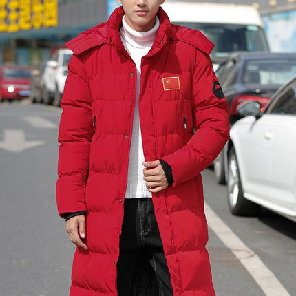 New Thickened Long Warm Hooded Jacket, Cold-Proof Sports Cotton Coat, Casual and Versatile for Men and Women