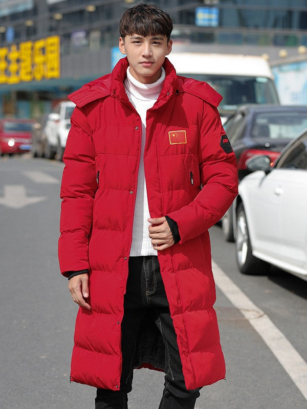 New Thickened Long Warm Hooded Jacket, Cold-Proof Sports Cotton Coat, Casual and Versatile for Men and Women