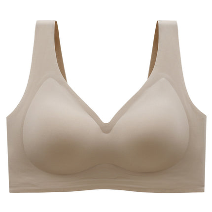 Cross-border chubby girl Traceless plus size Underwear Women's Large Chest Showcase Small Anti-sagging Comfortable Non-rims Thin Large Chest Bra