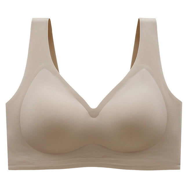 Cross-border chubby girl Traceless plus size Underwear Women's Large Chest Showcase Small Anti-sagging Comfortable Non-rims Thin Large Chest Bra