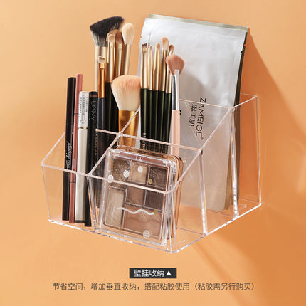 [Multiple Specifications] Transparent Square Storage Tube Detachable Cosmetics Organizer Box Cosmetics Storage Rack Mi Mu