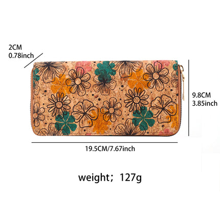 Cross-Border Bohemian Multifunctional Clutch Bag with Multiple Card Slots Wood Grain Wallet Literary Ladies Bag Card Bag Pu Small Bag
