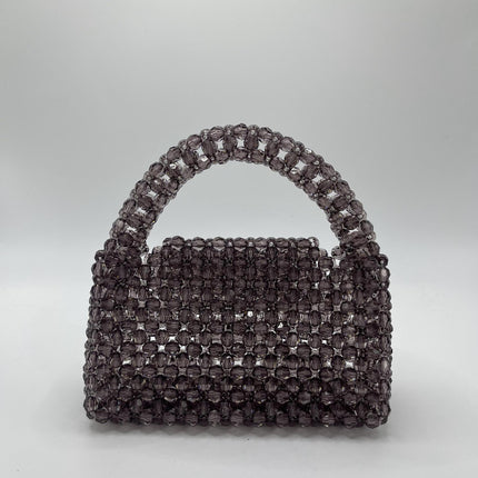 Simple High-end Retro Champagne Small Mobile Phone Bag Homemade Heavy Industry Crossbody Portable Woven Bead Bag diy Material Bag