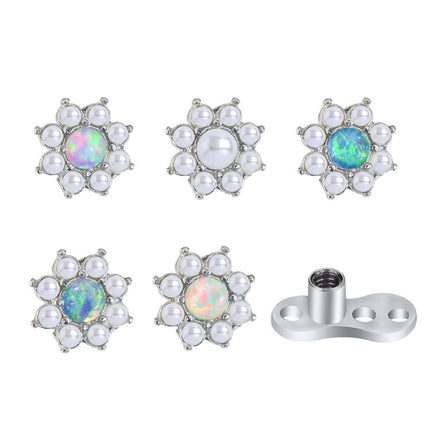 Stainless Steel 1.6mm Puncture Jewelry Claw Zirconium Buried Bone Nail Puncture Opal Pearl Buried Nail Base Implant Nail