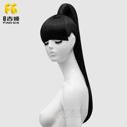 Find Giya wig props window model wearing wig display display black Brown high ponytail series