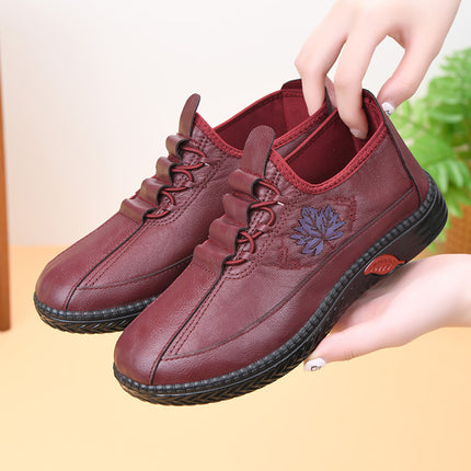 Mom's Shoes 2025 Autumn New Women's Shoes Tiktok Live Streaming Hot-Selling Polyurethane Middle-Aged and Elderly Casual Shoes for Women