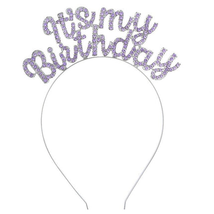 Cross-Border It's My Birthday Party Birthday Headband Metal Letter Headband Holiday Cake Decoration Headdress