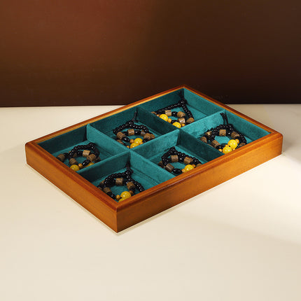 Solid wood watch tray earrings rack ring tray household jewelry rack storage tray bracelet rack stall jewelry display stand