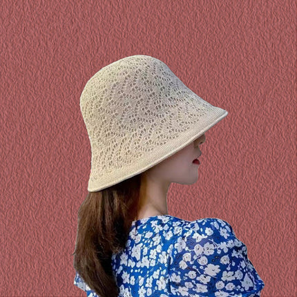 New Summer Thin Fisherman Hat Women's All-match Hollow Sunshade Hat Straw Face Cover Sun Hat Wholesale