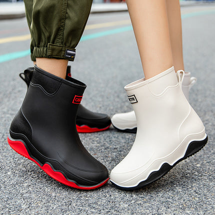 Cross-Border Rain Boots for Women 2025 German Mid-Calf Chelsea Outdoor Waterproof Work Men's Rubber Shoes Waterproof and Non-Slip