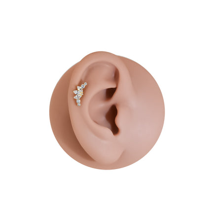 F136 Titanium Ear Nail Insert Rod Internal Thread Lip Nail Horse Eye Set Zircon 0.9 Teeth Body Puncture Jewelry Ear Bone Nail