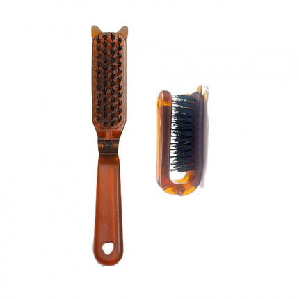Amber Folding Comb Pig Mane Anti-static No Scalp Hair Comb Compact Portable Travel Comb