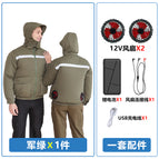 22 military green + 12v fan + 12v battery / 3XL